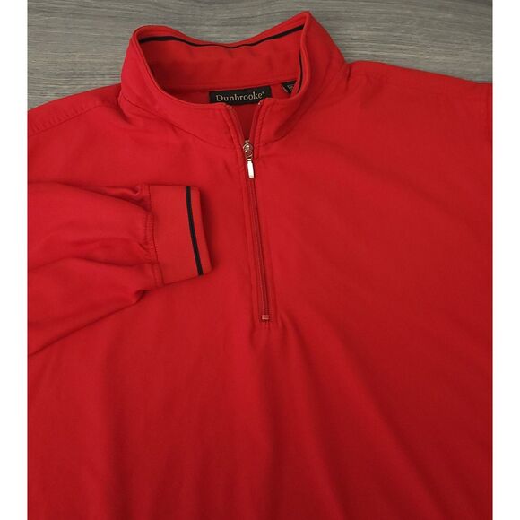 Dunbrooke Other - Dunbrooke Mens XL‎ Red 1/4 Zip 100% Polyester Style No 8069 Firestone Logo Back